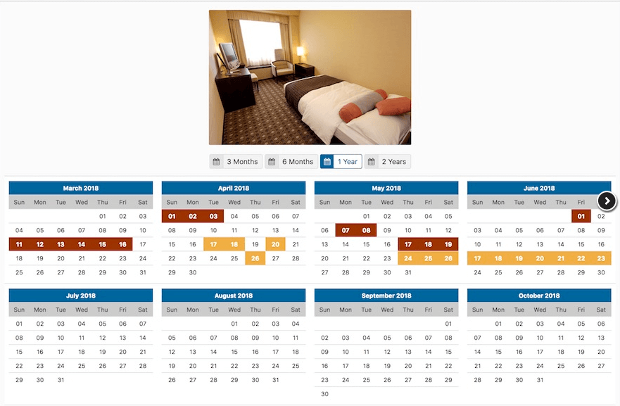 Rooms Availability Calendar